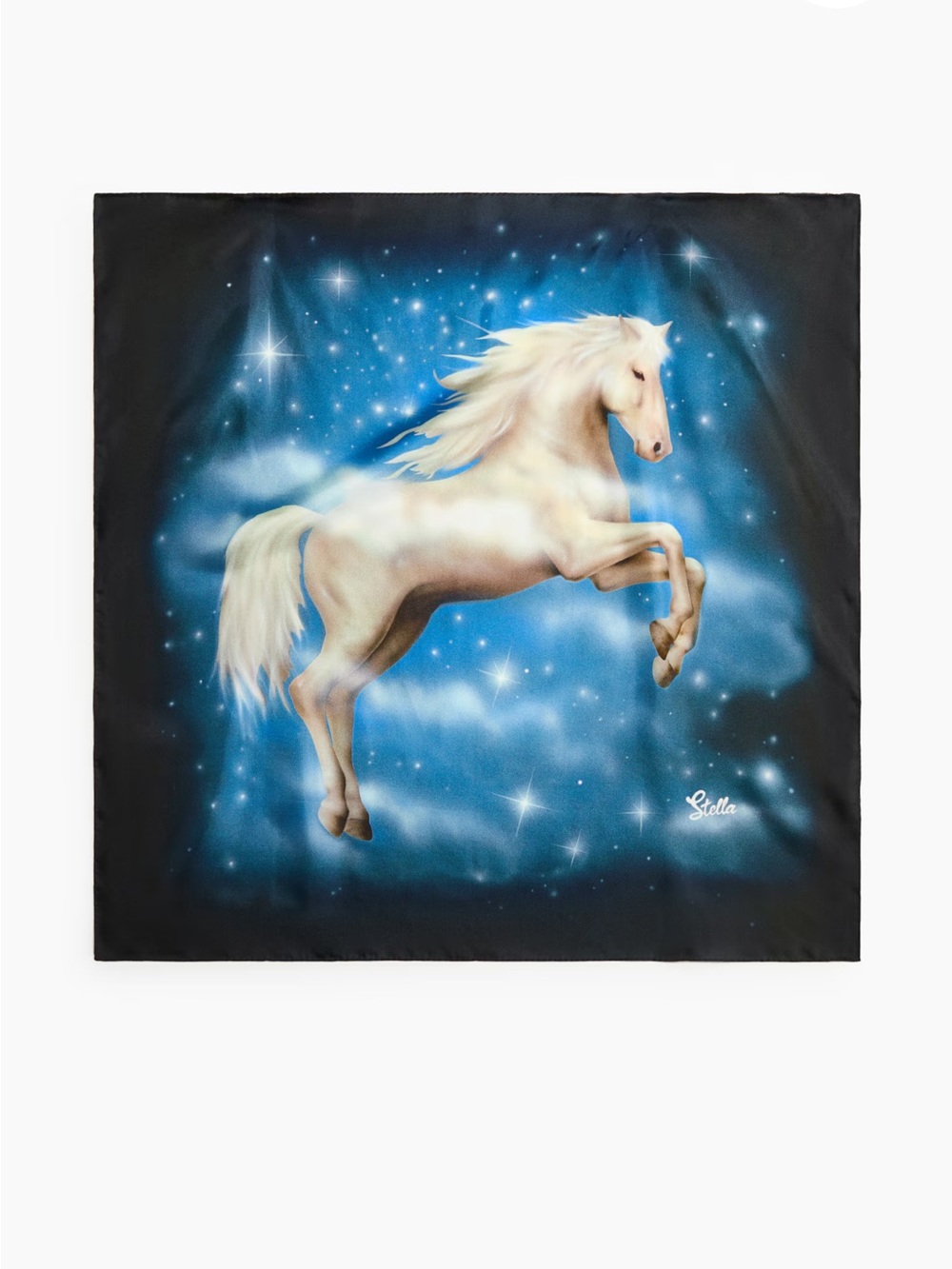 NIB Archival Stella McCartney x H&M Airbrush Horse Silk Square Scarf 28x28